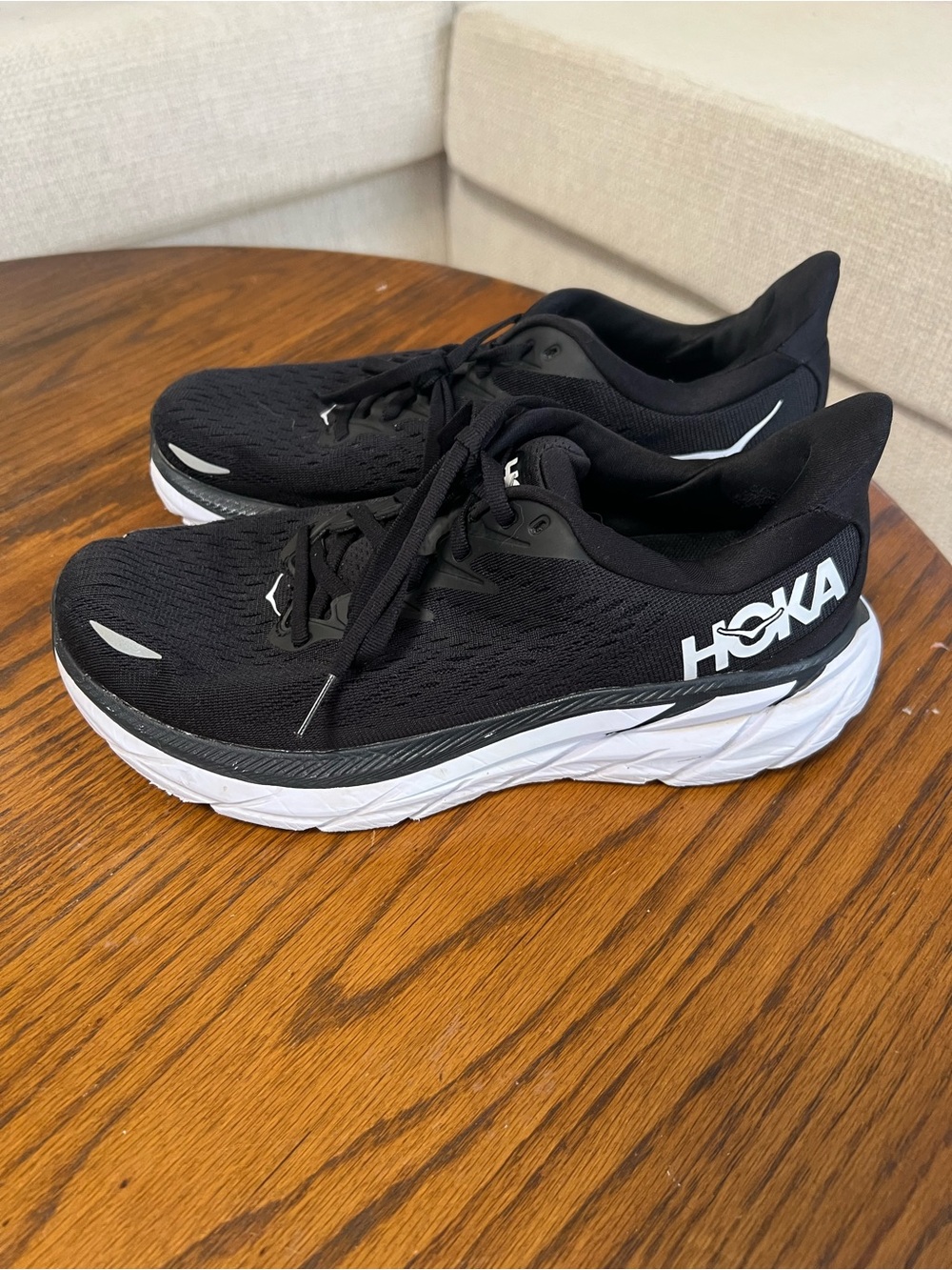 Hoka Women's Black and White Road Running Shoes